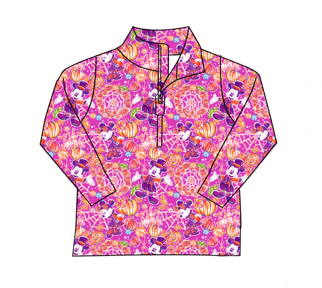Pre-Order: Girls Halloween Minky Pullover